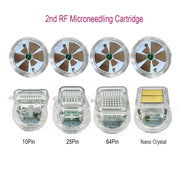 RF Microneedling Replacement Cartridge (10 Pins, 25 Pins, 64 Pins, Nano Crystal) with Disposable Connection Tube for Fractional RF Microneedling Machine