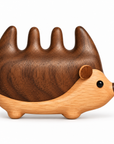 Natural Wooden Hedgehog Scalp Massage Comb – Walnut Wood Wide-Tooth Hair Comb & Handheld Massage Tool