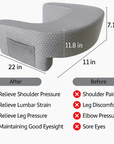 UltraComfort Memory Foam Bed Reading Pillow – Ergonomic Arm Support for Gaming, Relaxation, and Work
