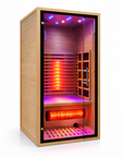 1-Person Indoor Red Light Therapy Sauna Room for Home Use – Full Spectrum Infrared Sauna with Tempered Glass
