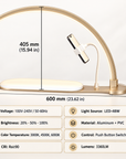 48W Curved LED Nail Desk Lamp with Phone Holder – 3 Color Temperatures, 3360LM