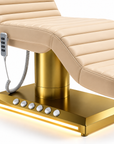 Professional Electric Facial Treatment Bed – 3-Motor Adjustable Beauty Bed with Foot Control, Remote Control & LED Gold Base