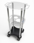 Premium Aluminum Beauty Salon Trolley – Rolling Pedestal Cart with 4 Smooth Wheels for Professional Use