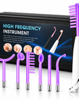 6-in-1 High Frequency Facial & Scalp Beauty Device Set with 6 Glass Electrodes and Storage Case