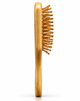 Natural Bamboo Paddle Hair Brush with Sunflower Engraving – Wooden Bristles, Anti-Static Detangling Brush