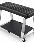 Professional Rolling Pedicure Footrest – Padded Salon Foot Rest with Storage Platform