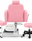Professional 360° Pedicure Spa Chair with Foot Bath Basin, Adjustable Footrest & Salon Stool