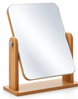 360° Rotating Wooden Vanity Mirror with Adjustable Tabletop Stand
