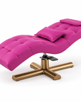 Hydraulic Curved Lash Bed – Professional Beauty Salon Treatment Chair with Gold Metal Base