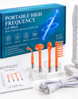 Portable High Frequency Facial Wand – 4 Glass Electrodes with Adjustable Intensity