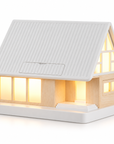 Wooden House Bedside Touch Lamp with 15W Wireless Charging, White Noise & 3-Level Dimming