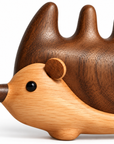Natural Wooden Hedgehog Scalp Massage Comb – Walnut Wood Wide-Tooth Hair Comb & Handheld Massage Tool