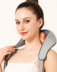 THEIA Shiatsu Neck and Shoulder Massager – Heated Back Massager U-Shape Deep Kneading Electric Massage Pillow for Neck, Waist, Leg, and Body Relief