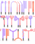 Professional High Frequency Glass Electrode Set – 30-Piece Facial & Scalp Care Attachments
