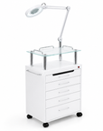 Beauty Salon Trolley with Magnifying Lamp & Drawers | THEIA