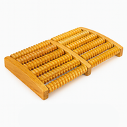 THEIA Wooden ReflexoRoll – 6-Row Shiatsu Foot Therapy Massager