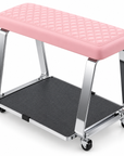 Professional Rolling Pedicure Footrest – Padded Salon Foot Rest with Storage Platform