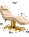 Professional Electric Facial Treatment Bed – 3-Motor Adjustable Beauty Bed with Foot Control, Remote Control & LED Gold Base