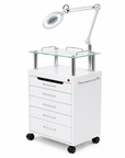 Beauty Salon Trolley with Magnifying Lamp & Drawers | THEIA