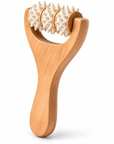 Wooden Handheld Massage Roller with Wheels