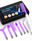 6-in-1 High Frequency Facial & Scalp Beauty Device Set with 6 Glass Electrodes and Storage Case