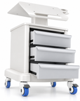 Professional Mobile Beauty Trolley with 3 Drawers, Equipment Platform & Lockable Wheels
