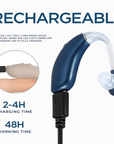 Mini Rechargeable Digital Hearing Aid – BTE Sound Amplifier for Elderly, Portable with Adjustable Tone