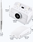 Professional 45,000 RPM Brushless Electric Nail Drill Machine with Digital Display and Foot Pedal