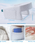 UltraComfort Memory Foam Bed Reading Pillow – Ergonomic Arm Support for Gaming, Relaxation, and Work