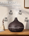 Ultrasonic Wood Grain Aromatherapy Diffuser with Blue LED – USB Essential Oil Humidifier & Cool Mist Air Purifier for Home & Office