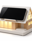 Wooden House Bedside Touch Lamp with 15W Wireless Charging, White Noise & 3-Level Dimming