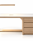 Theia Designer Manicure Table with U-Shaped LED Lamp, Electric Dust Collector & Large Storage Drawers