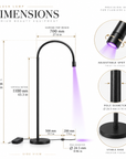 Professional UV LED Lash Extension Floor Lamp – 5W/10W | Adjustable Focus, Flexible Gooseneck & Foot Pedal