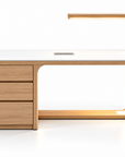 Theia Designer Manicure Table with U-Shaped LED Lamp, Electric Dust Collector & Large Storage Drawers