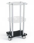 Premium Aluminum Beauty Salon Trolley – Rolling Pedestal Cart with 4 Smooth Wheels for Professional Use