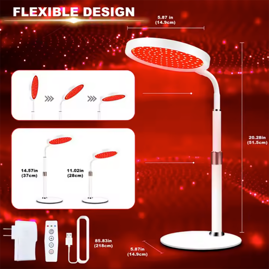 Theia Sun Lux Red LED Desktop Infrared Therapy Lamp – 660nm Red Light Therapy for Pain Relief & Skin Rejuvenation