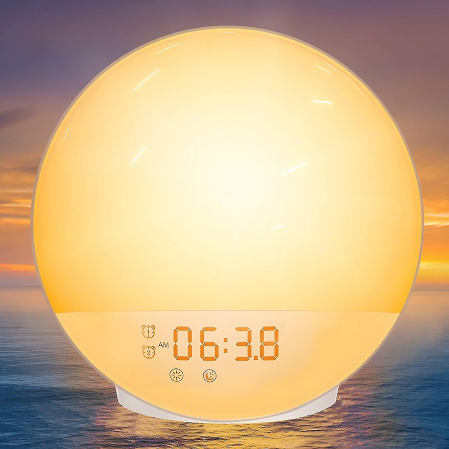 Theia Wake Up Light Alarm Clock with Sunrise/Sunset Simulation Dual Alarms FM Radio Nightlight 7 Colors Natural Sounds Snooze