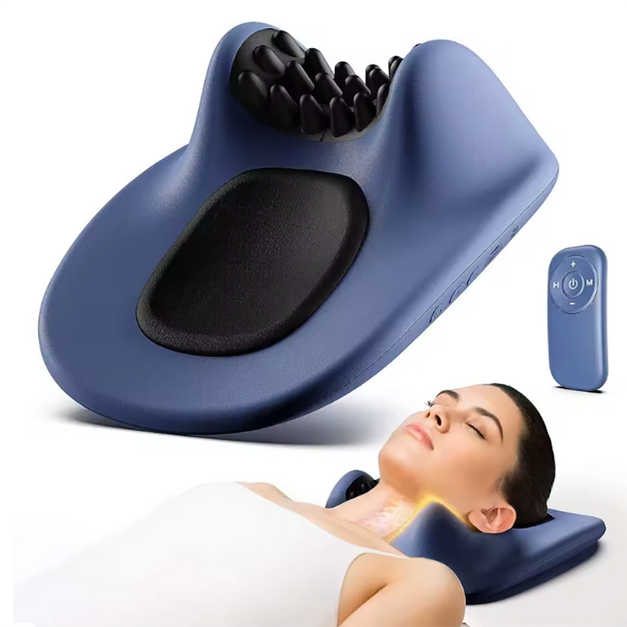 EMS Pulse Neck Pillow Massager – Electric Cervical Stretcher with Heating and Vibration for Muscle Relaxation