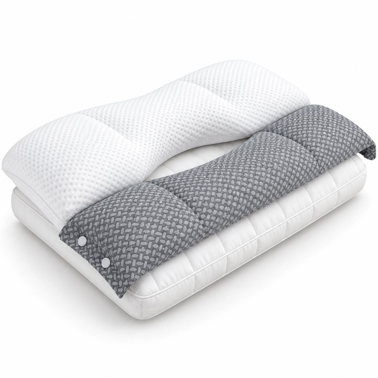 Adjustable Cervical Neck Support Pillow – Ergonomic 3-in-1 Sleeping Pillow with Detachable Neck Cushion