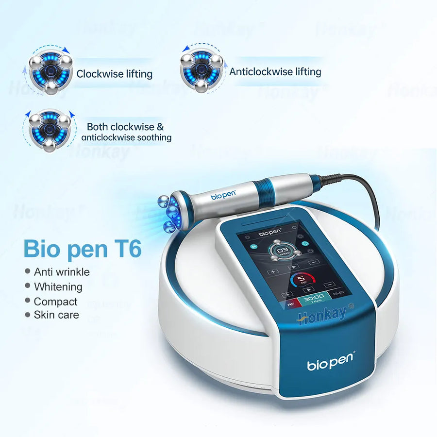 BIO PEN: Advanced 360° Radio Frequency & Blue Light EMS Roller for Skin Tightening and Lifting