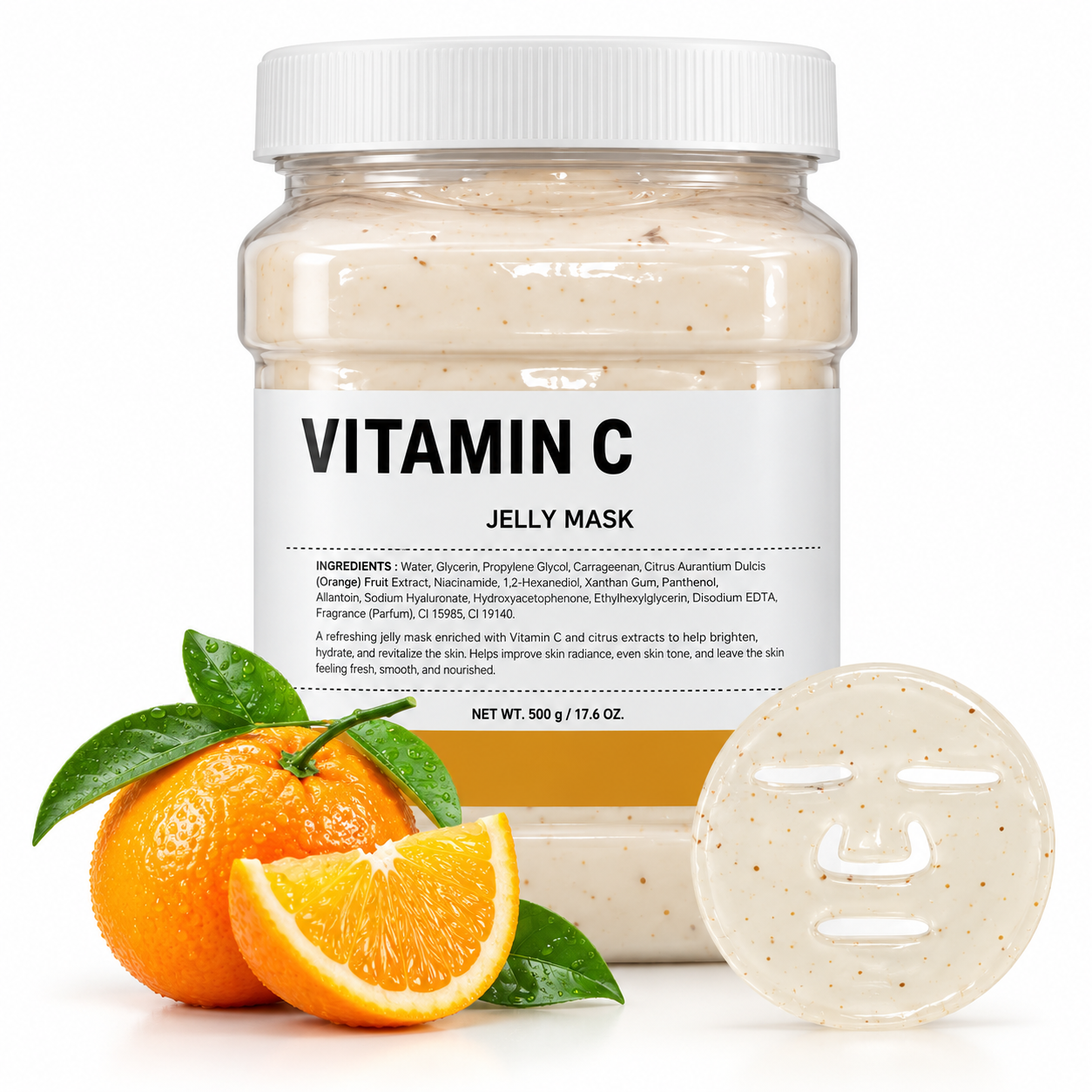 Professional Vitamin C Jelly Mask 650 g – Brightening & Hydrating Peel-Off Facial Mask for Spa & Salon