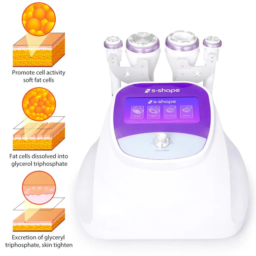 S Shape 30K Cavitation Weight Loss Beauty Machine Vacuum RF Skin Tightening EMS Face Lift body Slimming Machine