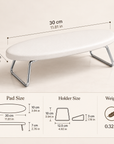 Foldable Manicure Hand Rest – White PU Leather Nail Armrest with Stainless Steel Stand for Nail Salons
