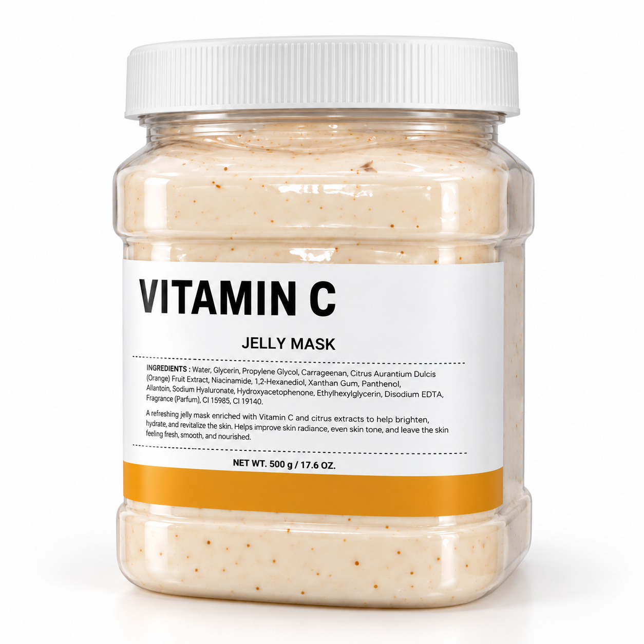Professional Vitamin C Jelly Mask 650 g – Brightening & Hydrating Peel-Off Facial Mask for Spa & Salon