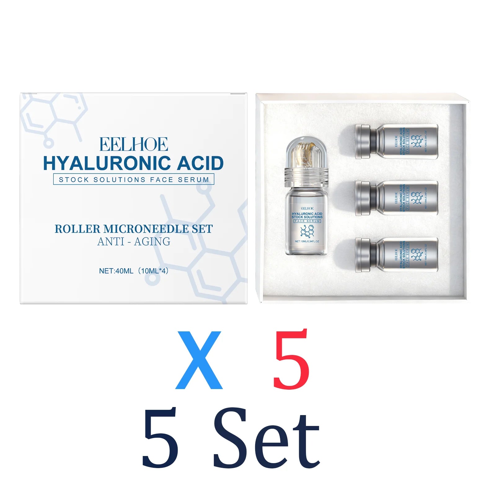 Niacinamide MicroNeedle Skin Renewal Roller Kit – 0.25mm Facial Microneedle System with Niacinamide Moisturizing Serum 30ml