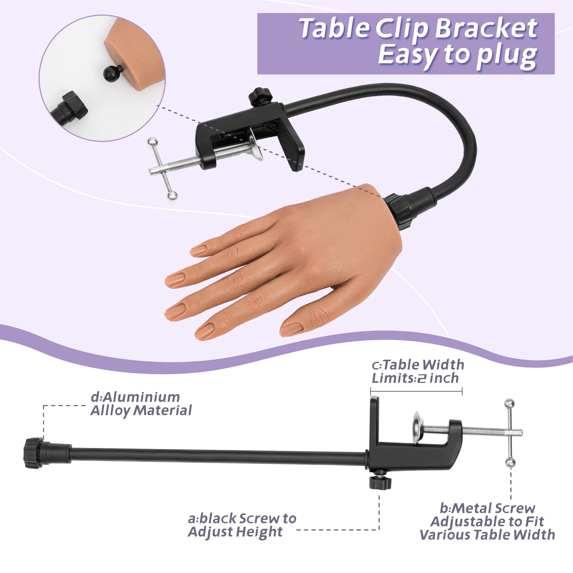 Professional Silicone Practice Hand for Acrylic Nails – Flexible Nail Training Hand