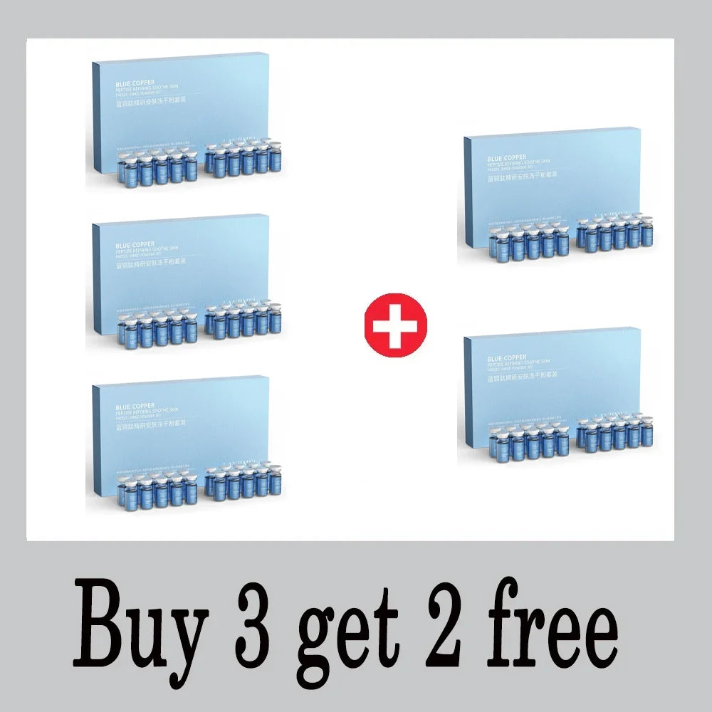 Blue Copper Peptide Freeze-Dried Facial Serum Set – Oligopeptide Hydrating & Skin Conditioning Skincare Kit (20pcs)