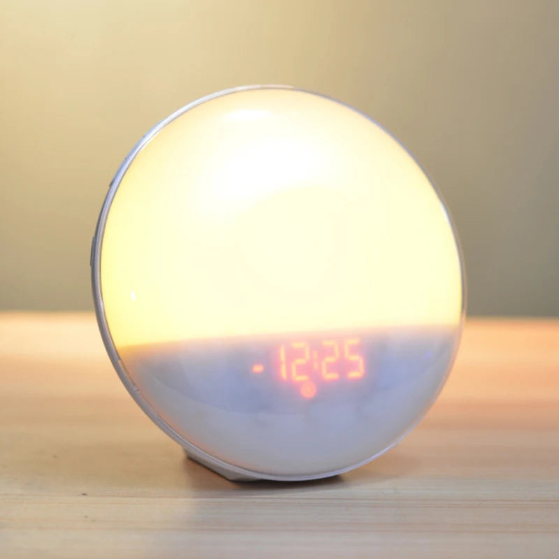 Theia Wake Up Light Alarm Clock with Sunrise/Sunset Simulation Dual Alarms FM Radio Nightlight 7 Colors Natural Sounds Snooze