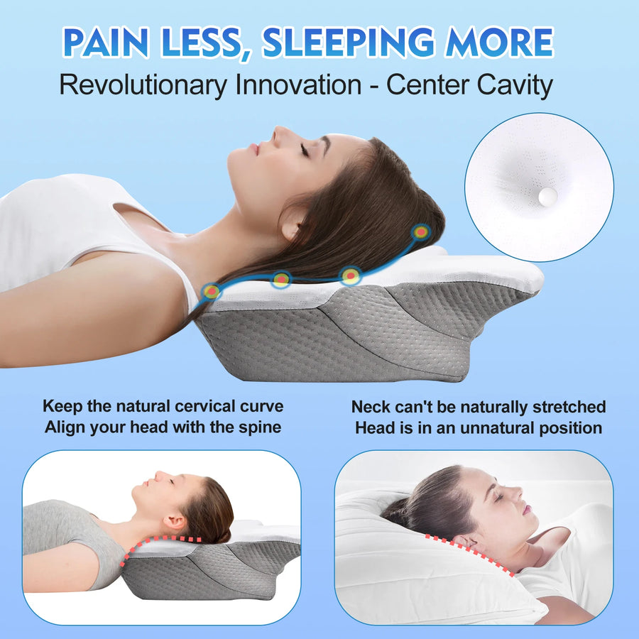 Odorless Orthopedic Pillow for Neck and Shoulder Pain – Ergonomic Memory Foam Cervical Pillow