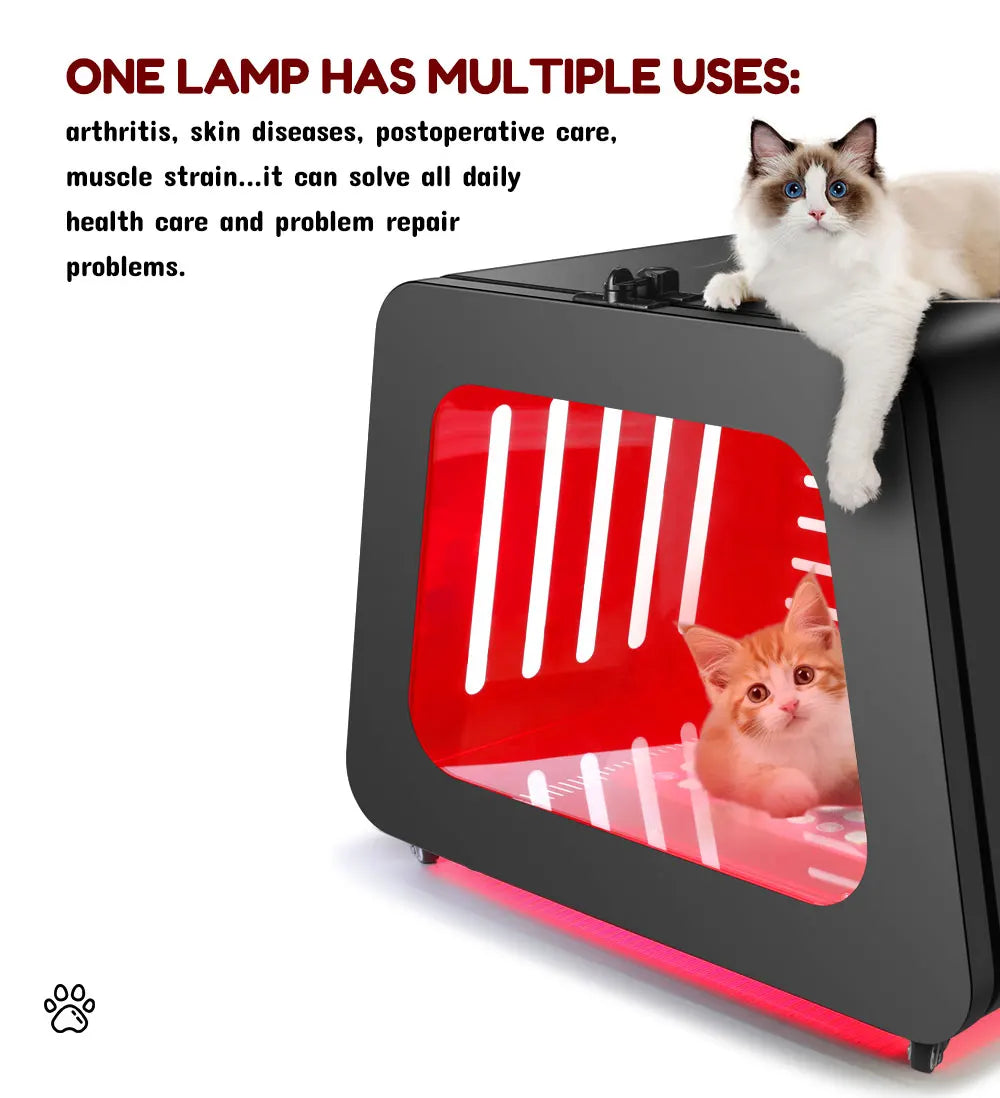 THEIA VetRed Elite 5-Spectrum Red Light Therapy Chamber for Dogs & Cats – 630nm–850nm Infrared Pet Wellness & Relaxation System